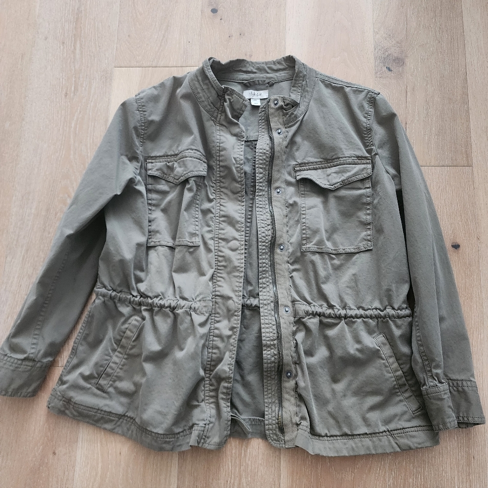 Style & Co Petite XL Olive Green Women's Utility Jacket GUC - Picture 13 of 13